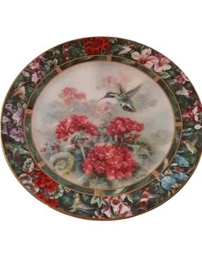 THE WHTE-EARED HUMMINGBIRD" decorator plate by LENA LIU.